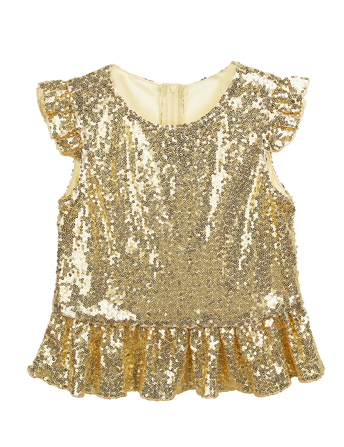 Hauts en prune pour filles, Costume sirène, avec paillettes scintillantes à manches courtes, hauts de fête d'anniversaire carnaval, Costume de Jazz et de danse: Gold / 10