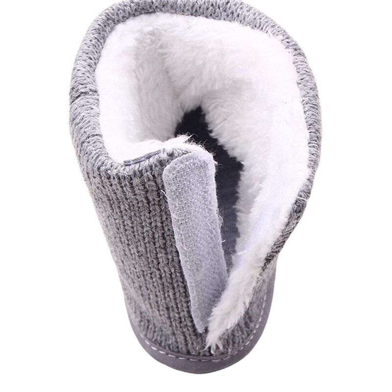 -né bébé garçon fille tricoté bottes de neige hiver fourrure doublure tricot chaussons mignon doux semelle anti-dérapant infantile Prewalkers