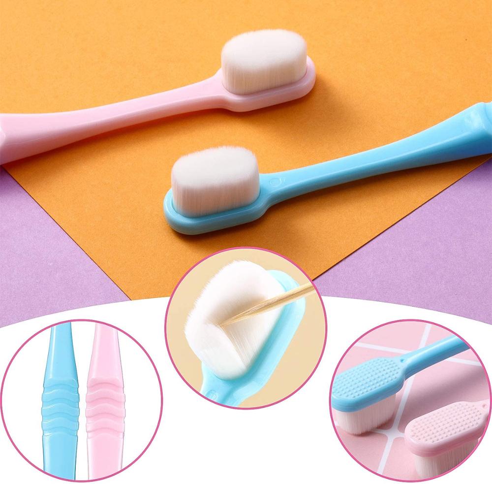 4 Pieces Soft Micro-Nano Manual Toothbrush Extra Soft Bristles Toothbrush with 20,000 Bristles for Fragile Gums Adult Kid
