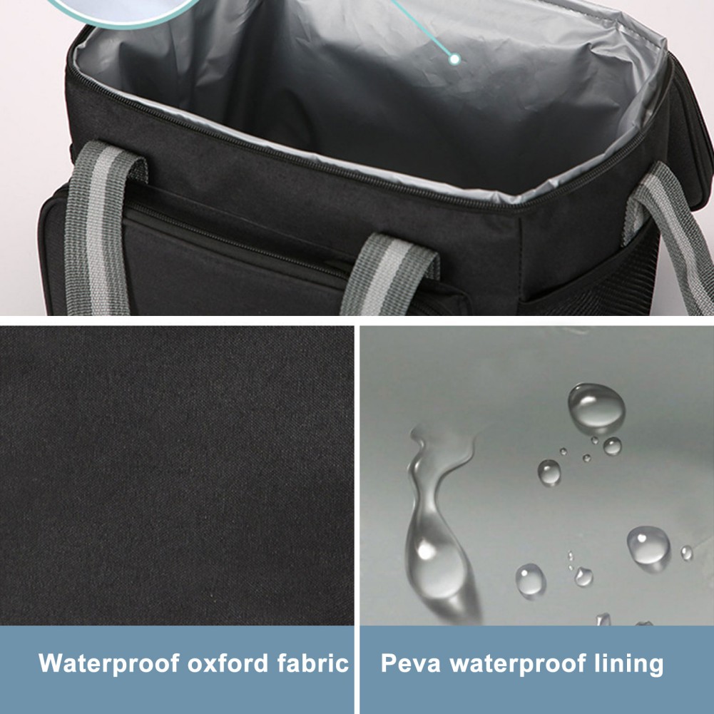 Portable Lunch Cooler Bag Insulated Food Drinks Bag Camping Traveling BBQ Folding Insulation Picnic Ice Pack Food Thermal Bag