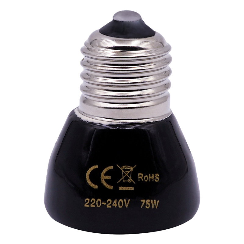 25W 50W 75W 100W E27 lampada riscaldante per animali domestici lampadina a infrarossi in ceramica nera a infrarossi lampadina per animali domestici lampada per rettili 220-230V: 75w