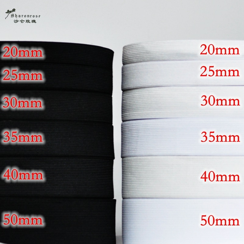 20 meter/stuk Platte Dunne brede witte elastische rubber band kleding accessoires nylon singels kledingstuk naaien accessoires