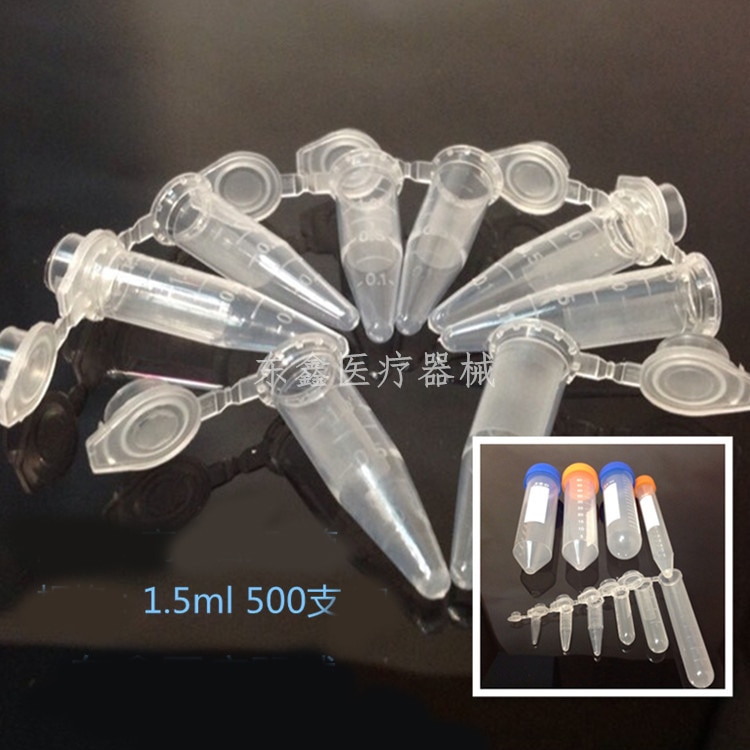 Tubo de centrífuga de PCR, equipo de laboratorio, con tapa plana, 500 ml, 1,5 Uds.