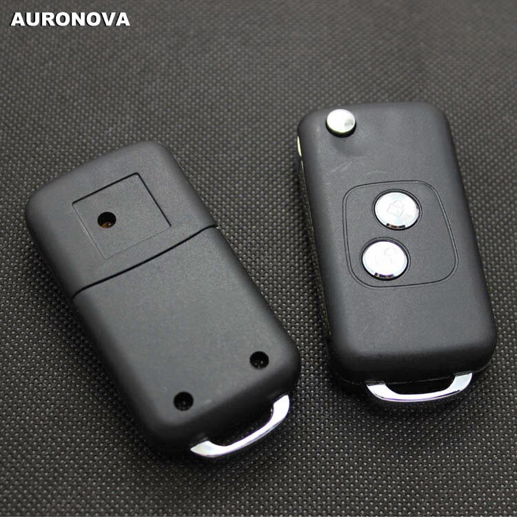 AURONOVA Upgrade Folding Key Shell for PEUGEOT 307 Key Replacement 2 Buttons Remote Car Key Case