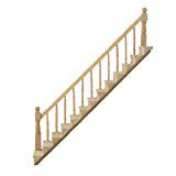 Kuulee 1:12 Dollhouse Pre-Assembled Staircase Wooden Stair Stringer Step with Left Handrail: Default Title