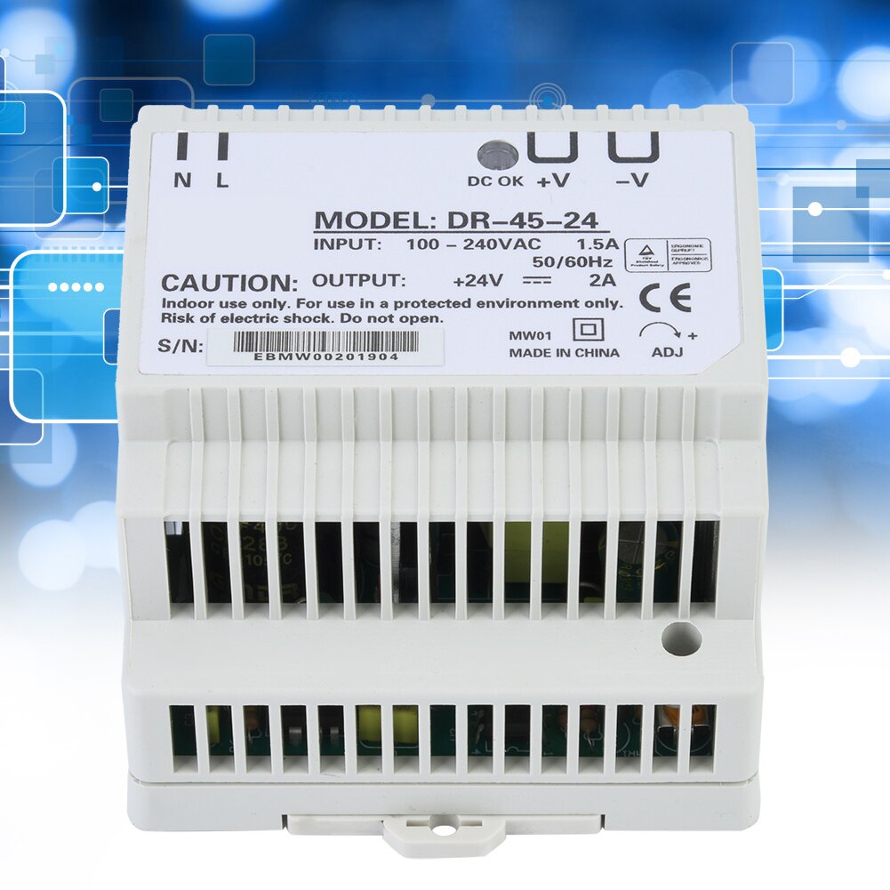 DR-45-24 45W Single Output 24V Din-Rail Power Supply AC/DC Switching Power Supply