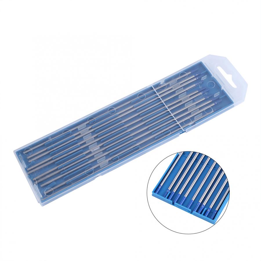 Wolfram elektrode professionelle 10 stücke Wolfram Schweißen Elektroden Lanthan Elektrode Blau Spitze 1,0/1,6/2,4mm Tungstens: E
