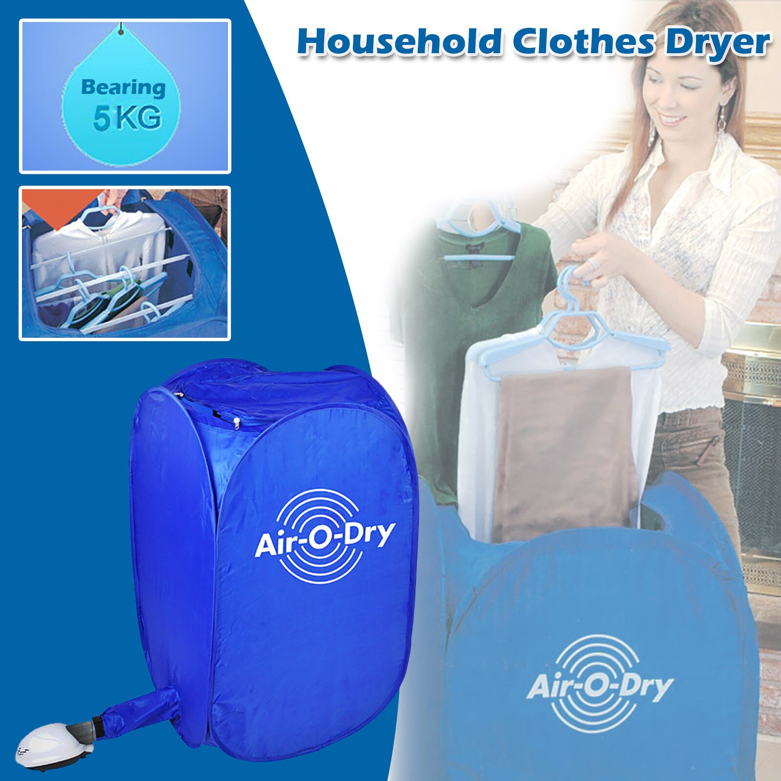 Portable Multifunction Household Clothes Dryer Folding Mini Dryer Travel Folding Cloth Drying Bag Laundry Rack Free Installation