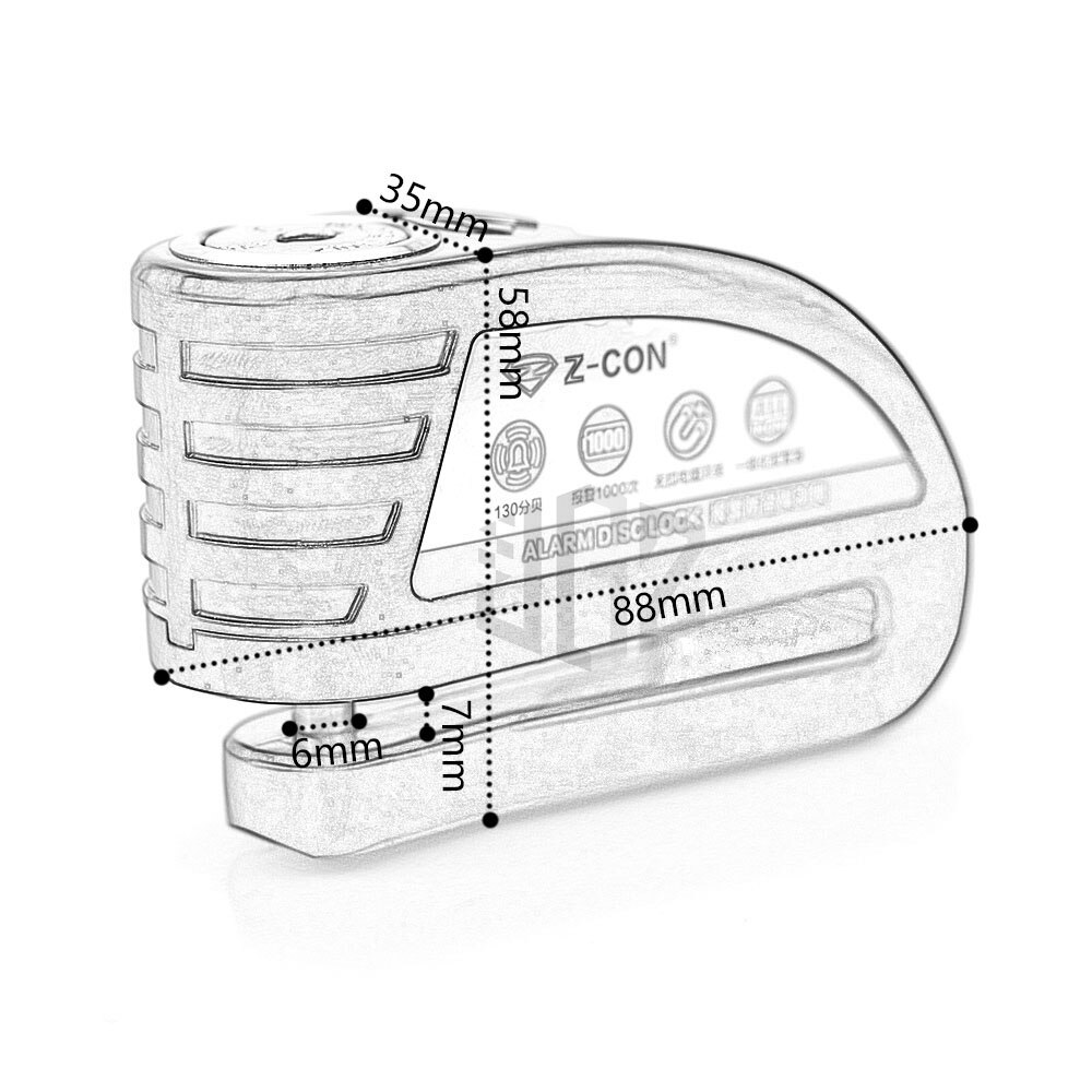 130DB Motorcycle Waterproof Alarm Wheel Disc Brake Lock Warning Security Anti-theft Bicycle Mountain Bike Alarm Rotor Padlock