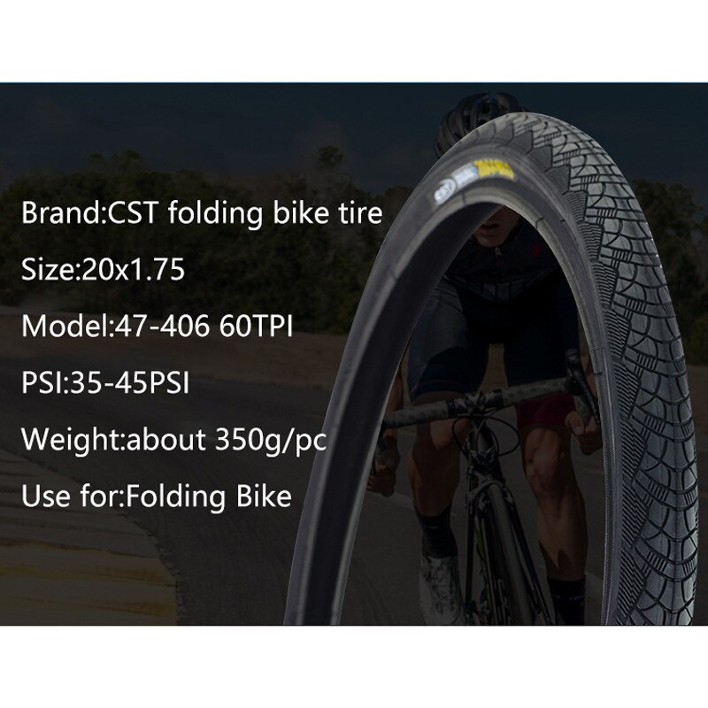 CST 20inch 20x1.5 20x1.75 Folding Bike Tire 40-406 47-406 Bicycle Tire 1.5/1.75 BMX 406 Small Wheel Bicycle Tire C1635