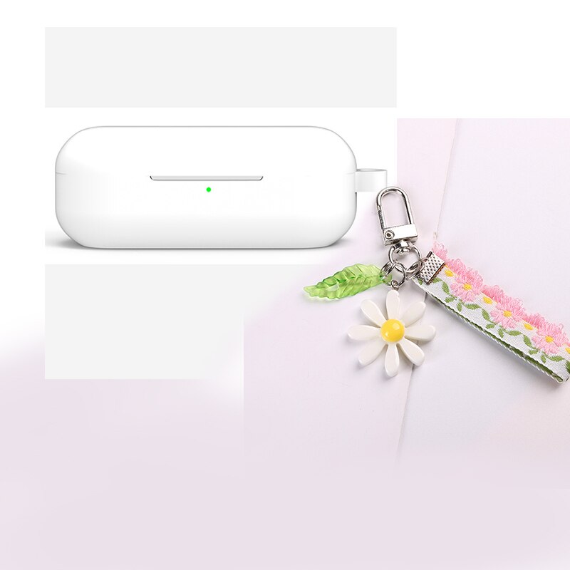 silicone funda honor flypods 3 case For Huawei Freebuds 3i honor flypods 3i case colorful flower keyring headphone case: B4