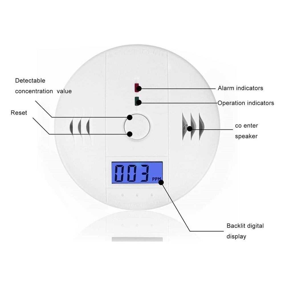 ! Lcd Co Sensor Alleen Werken Ingebouwde Sirene Geluid Onafhankelijke Koolmonoxide Vergiftiging Waarschuwing Alarm Detector