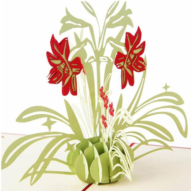 Invitaciones de boda, tarjeta de 3D, tarjeta de felicitación estereoscópica, boda, Acción de Gracias, flores de Navidad, decoraciones de cumpleaños de narcisos