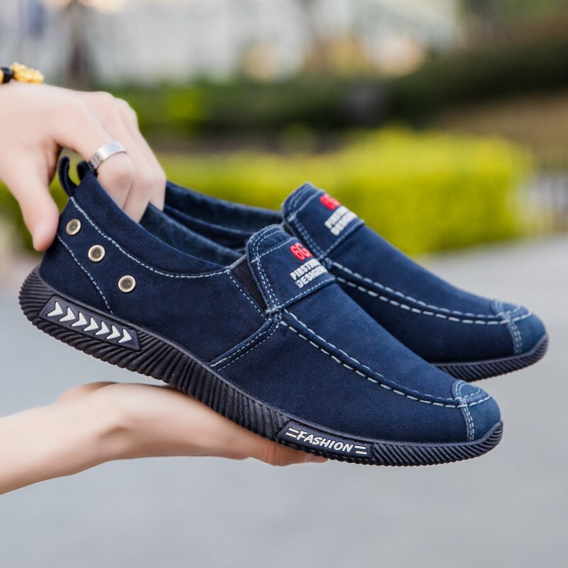 Remache genial zapatos de vaquero para hombre, zapatos de lona, zapatos planos para hombre, zapatillas , nuevos zapatos casuales de estilo suave y transpirable para hombre