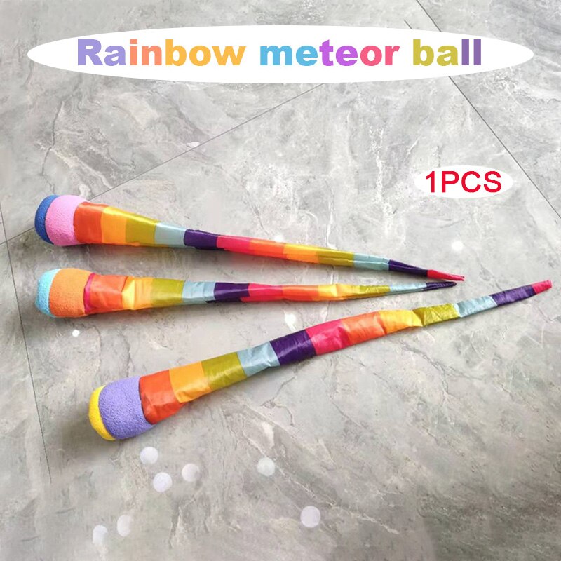 Giocattolo sportivo lancio a mano nastro arcobaleno Meteor Ball sacchi di sabbia sacchetto di fagioli bambini giochi all&#39;aperto giocattoli per bambini ragazzi ragazze anni Enfant: 1pcs rainbow