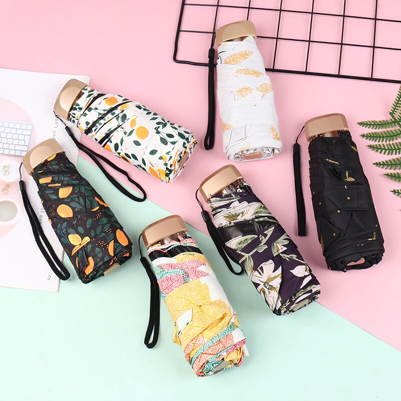 Paraguas de bolsillo Super pequeño para chica joven, sombrilla a prueba de lluvia, protección UV, tendencia, 1 Uds.