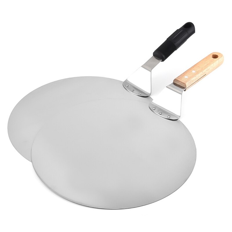 Pizza spade med långt trähandtag rostfritt stål 12- tums pizzaspatel för ugn pizza spade pizza paddel tårta bakverktyg