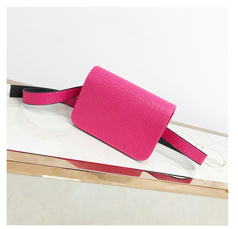 Moda Modello Del Coccodrillo Marsupi di Cuoio Delle Donne Sacchetto Del Telefono Confezioni Petto Delle Signore Sacchetto Della Cinghia Della cinghia Larga Femminile Crossbody Flap