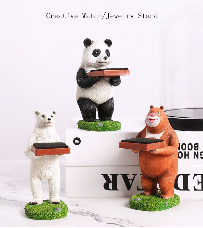 Unique Animals Shape Watch Stand Panada Special Watch And Jewelry Decoration Watch Display Stand Watch Box Case