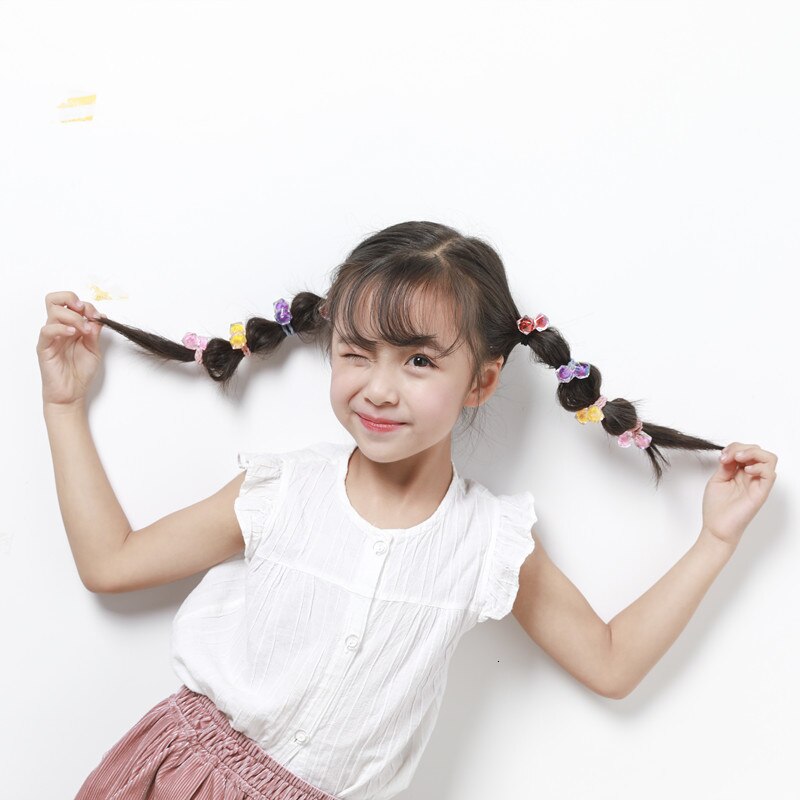 10 stk prinsesse blomst farve dobbelt hoved børn elastiske hårbånd baby hovedbeklædning børn hår reb piger hår tilbehør
