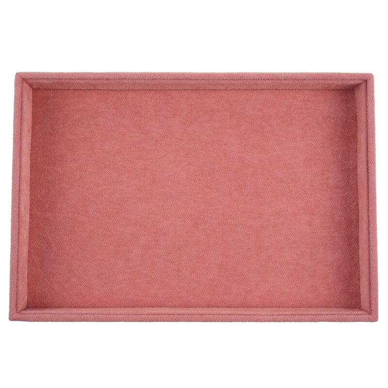 Jewelry Display Organizer - Wood Tray Holder - Necklace, Earrings, Bracelet Storage Box: Pink Empty Dish