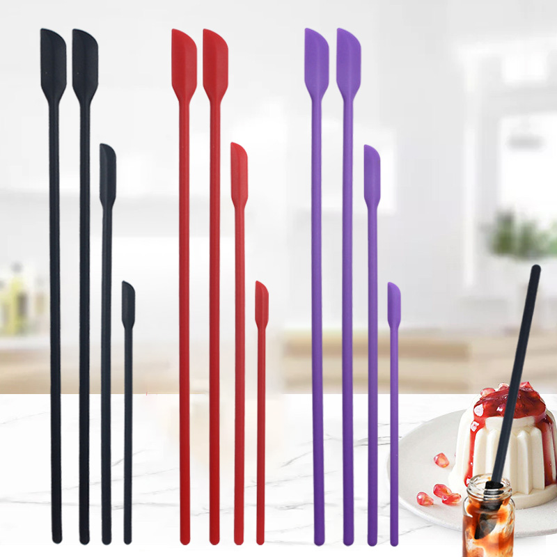 Mini spatule à pointe grattoir pour bouteille de maquillage, pour gâteau au beurre, Surface lisse, outil de cuisson, cuillère à mélanger le miel, 1 pièce