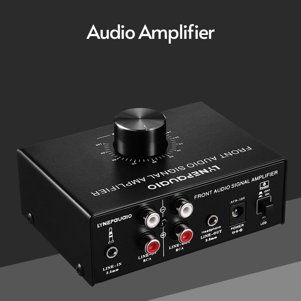 Elektronische Audio Versterker Compact Stereo Amp Voorversterker Met Rca Input & Output Aansluitingen 3.5Mm Poort Volumeregeling Voor Luidsprekers