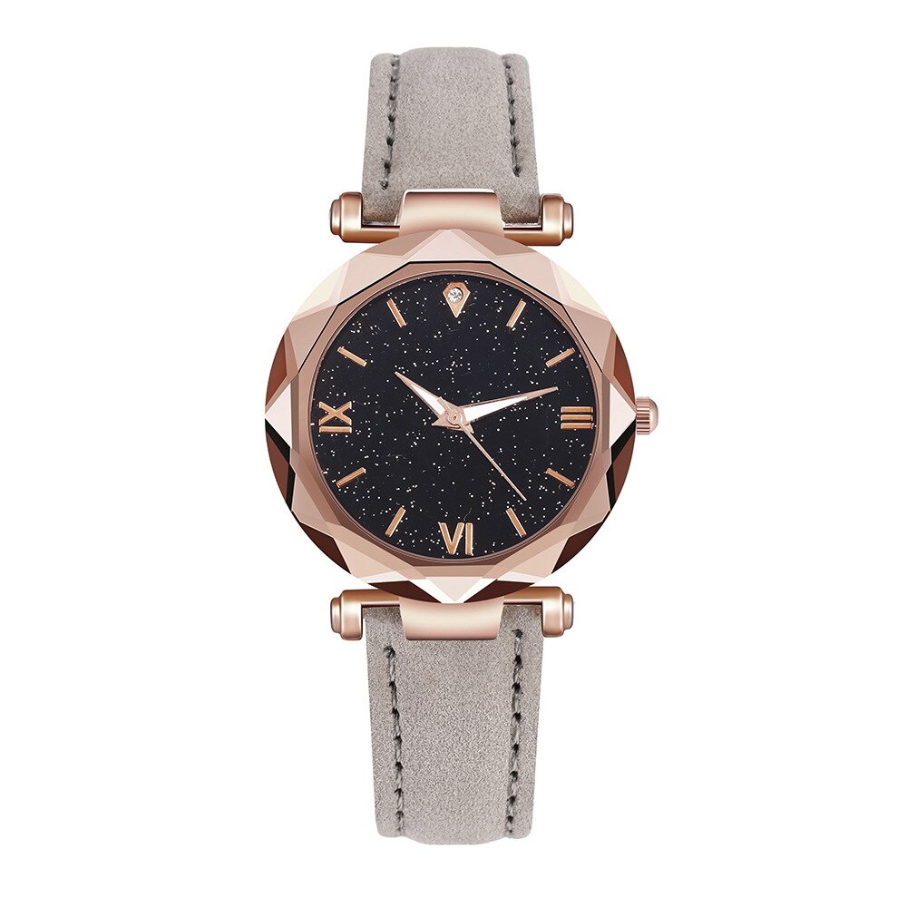 Roman watch digital star lady watch frosted belt watch woman: Grey