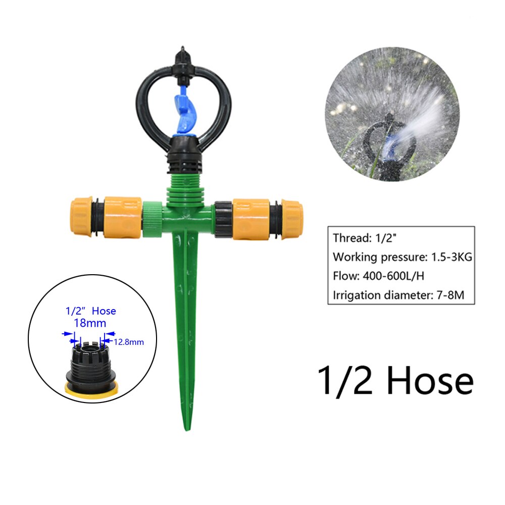 Tuin Gazon Roterende Sprinklers Met Plastic Spike Invoegen Grond Een Utomatische Watering Gras 360 Graden Vortex Water Sprinkler: F