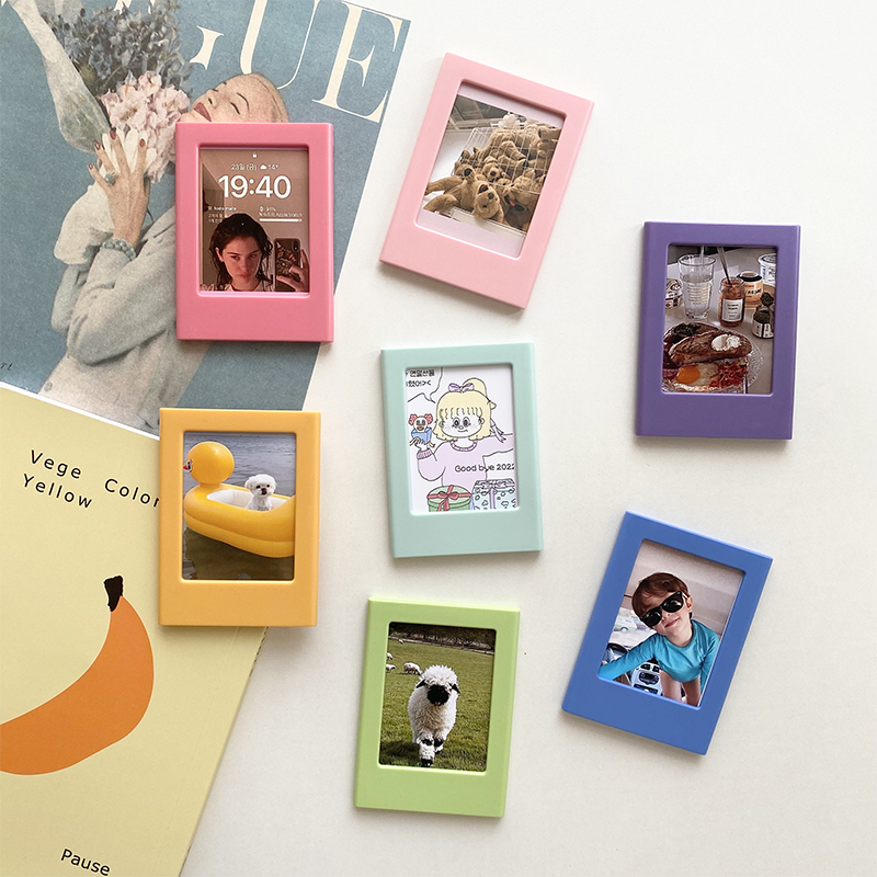 Nowe magnetyczne ramki na zdjęcia do lodówki 3-calowa kolorowa ramka na zdjęcia Magnesy Album do Fujifilm Instax Mini Film Papers