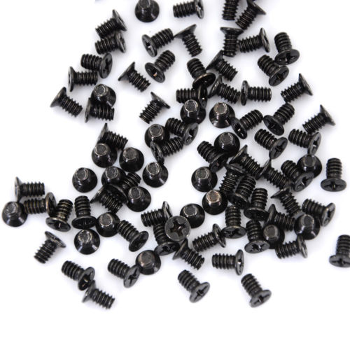 100 st/lot pc-fodral 32*6mm hårddisk hdd caddy swap server fackmontering skruv platt försänkt phillips head diy-dator c: Svart