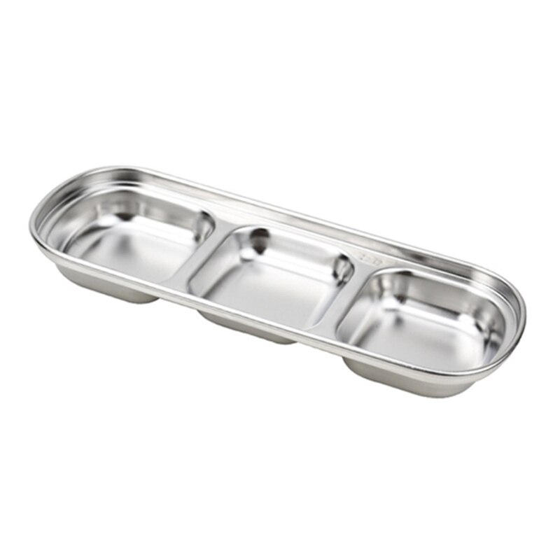 304 aço inoxidável pimenta assada pratos de molho de carne wasabi tigela separada sushi vinagre placas de soja talheres comida tempero bandeja: Silver 03