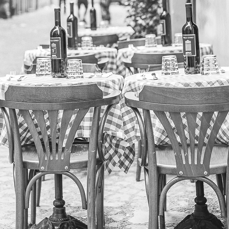 Impresiones de cafetería al aire libre francia parís en blanco y negro, fotografía Vintage, póster, tienda de café por la acera, arte, pintura en lienzo, decoración del hogar