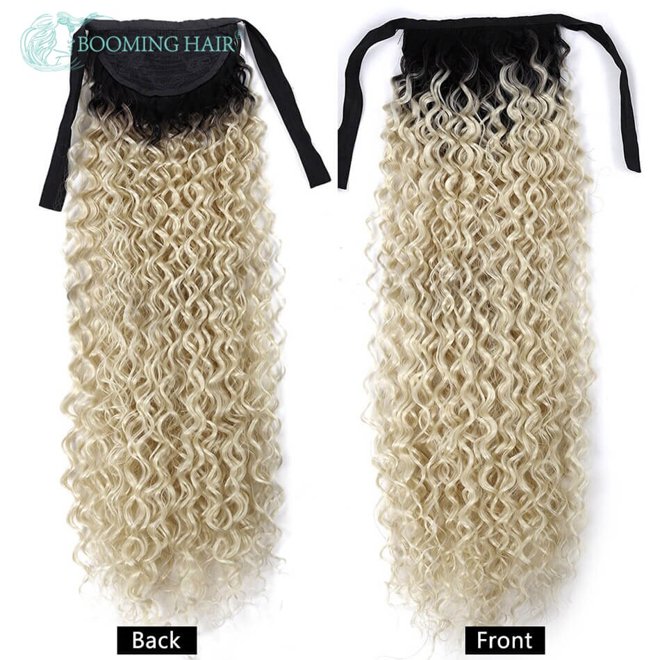 Extensiones de cola de caballo rizado Jerry sintético, 20 pulgadas, 100G, con Clip, extensiones de cola de caballo para mujer, pieza de cabello con Clip