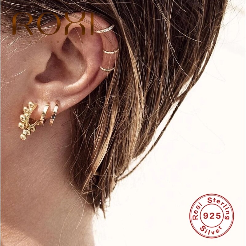 Roxi Trendy Halfronde Maan Oor Clip Cool Geometrische 925 Sterling Zilveren Oor Manchet Nee Piercing Oorbellen Voor Vrouwen Pendientes