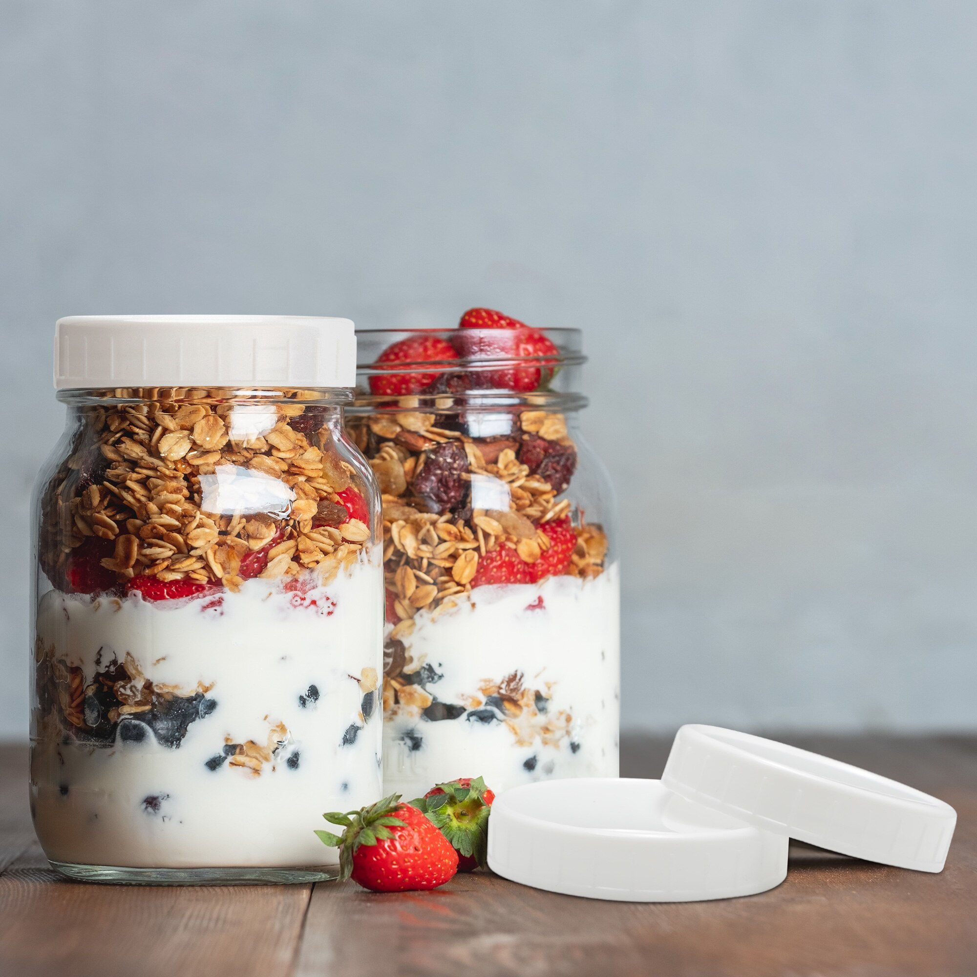 10pcs Mason Jar Lids Unlined Ribbed Plastic Cup Lid Regular Mouth Mason Cannings Leakproof Storage White Bottle Caps Cover