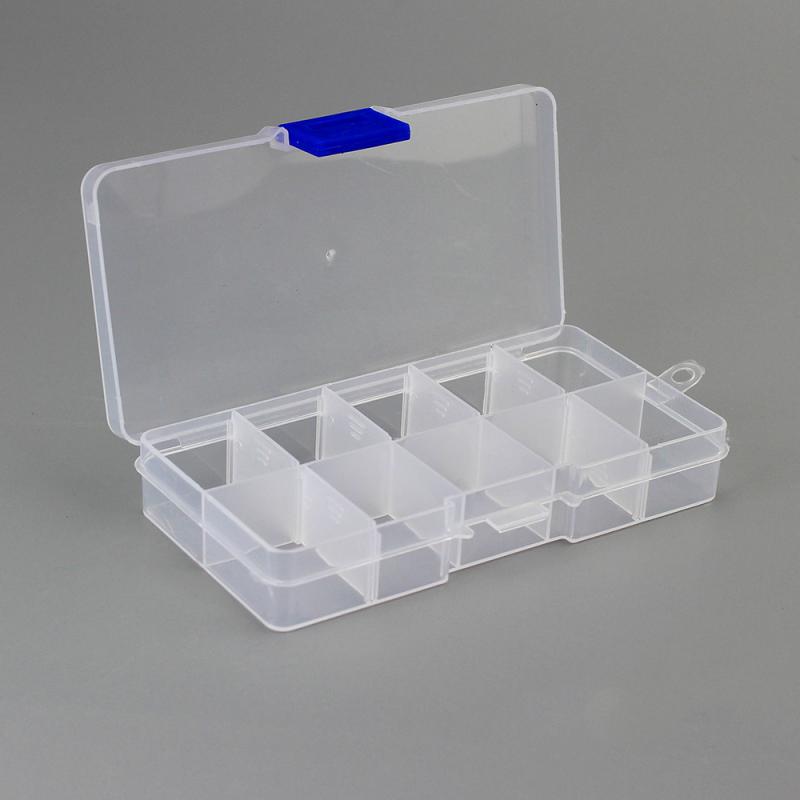 10 Grids Clear Detachable Storage Box Can Be Assembled Plastic Jewelry Case Finishing Box Eco-friendly Bead Storage Box