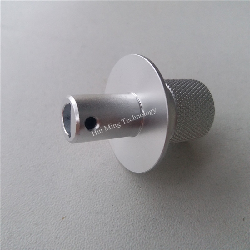 2 Stuks Aluminium Knop Potentiometer Knop 27*34.5*6Mm Zandstralen Knop D Shaft Potentiometer Cap Power Volume gear Schakelaar Knop