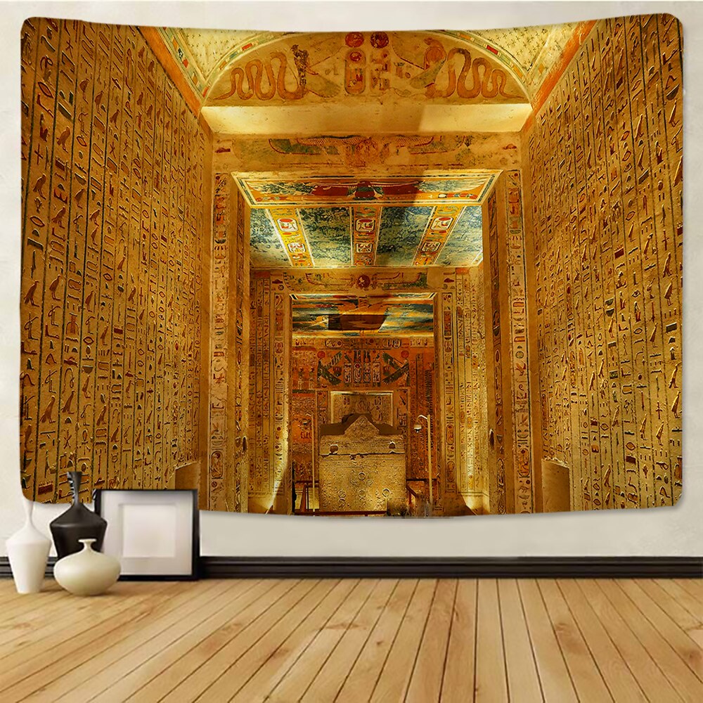 Ancient Egyptian Mural Tapestry Wall Pharaoh Hanging Bedspread Mats Hippie Style Backdrop Cloth Home Decor 150x100cm/150x130cm