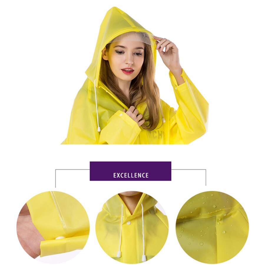 Transparent Rain Coat Female Long Waterproof Jacket Poncho Female Rain Cover Chuva Jacket Veste Anti Pluie Rain Gear L