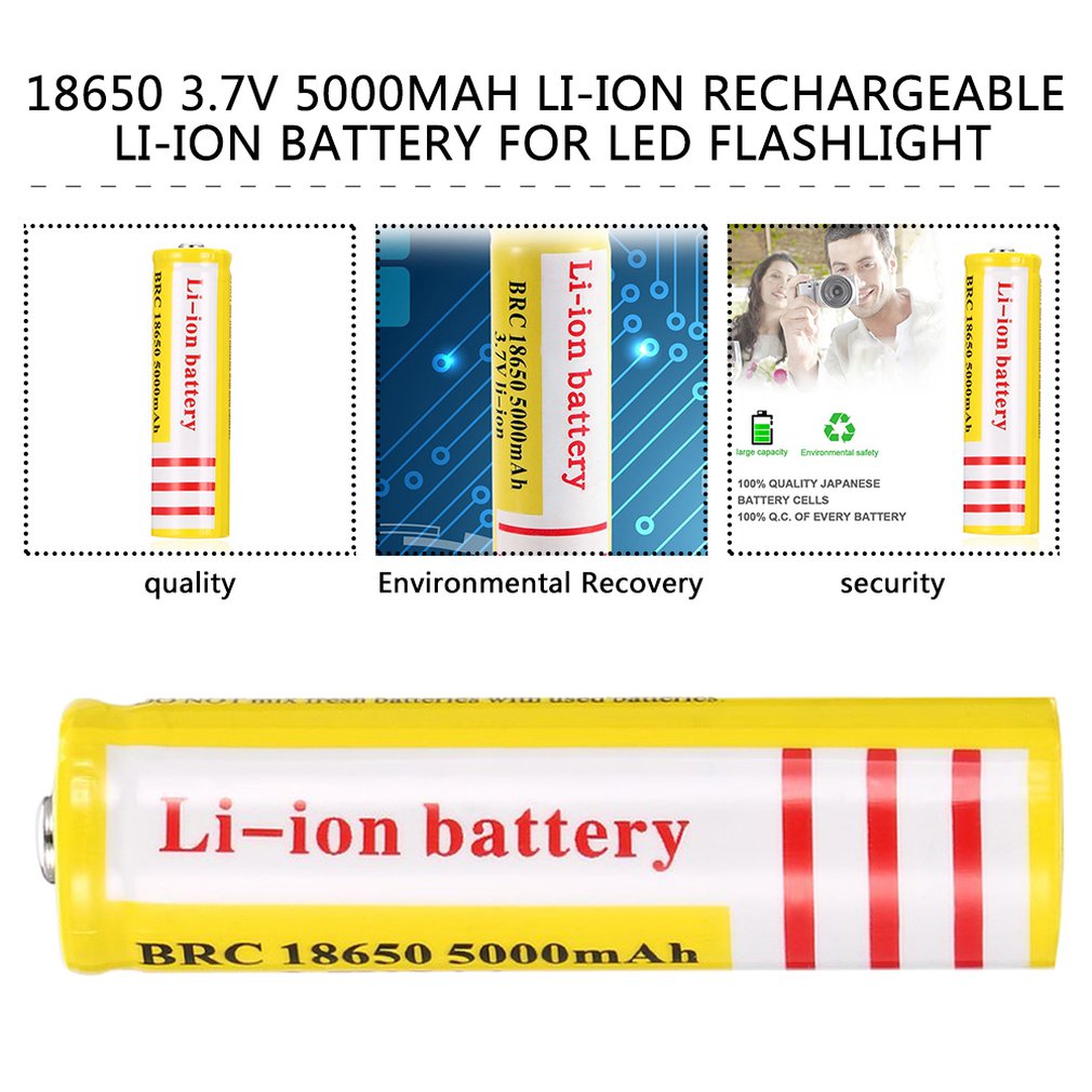 18650 li-Ion 5000mAh Kapazität 3,7 V Akku für LED Taschenlampe Taschenlampen Blau Taschenlampe Batterien Keine speicher Wirkung