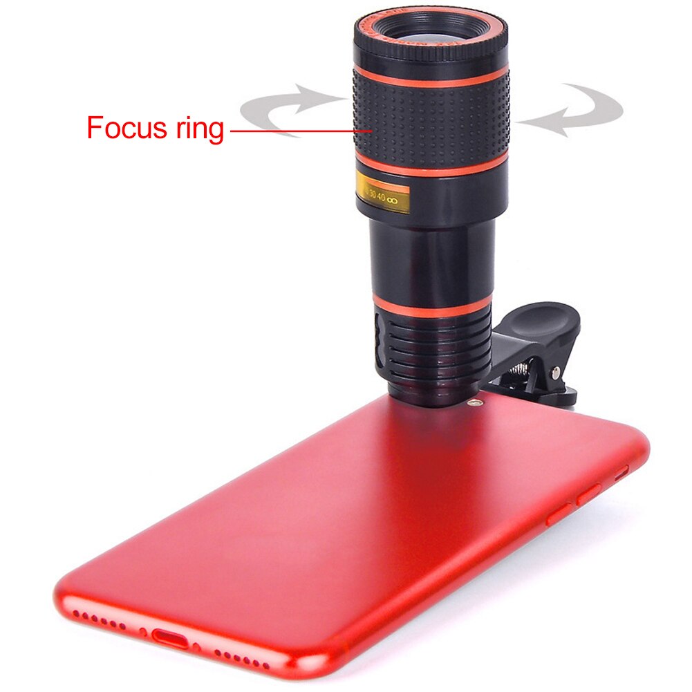 8X 12X Mobile Phone Camera  Lens Telephoto Lens External Telescop with Clip With Universal Clip for Smartphone Universal