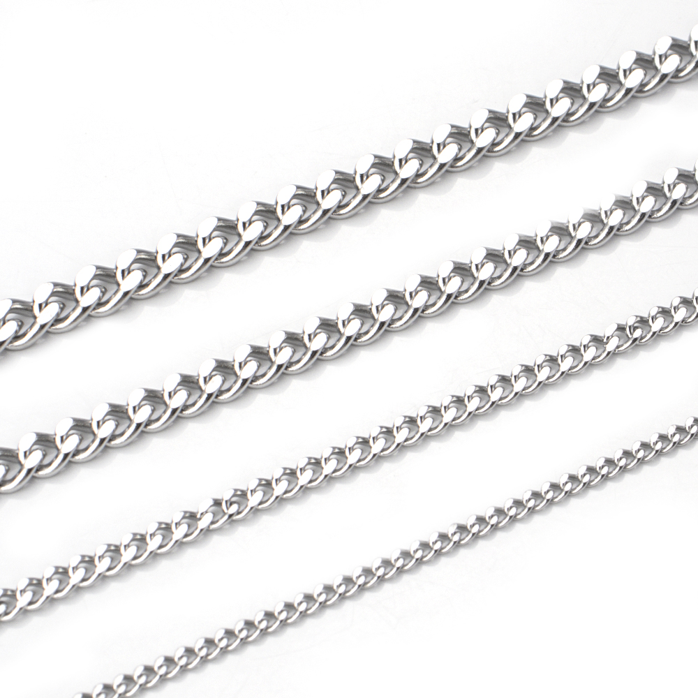 5 yardas/lote de cadena de acero inoxidable, cadena de Metal en forma de O, cadena retorcida, cadenas de eslabones anchos para hacer joyería DIY, collares y pulseras