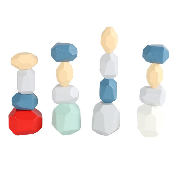 Pierre de couleur en bois Jenga jouet éducatif Interaction Parent et enfant aides pédagogiques Balance défis briques Pro bloc de construction