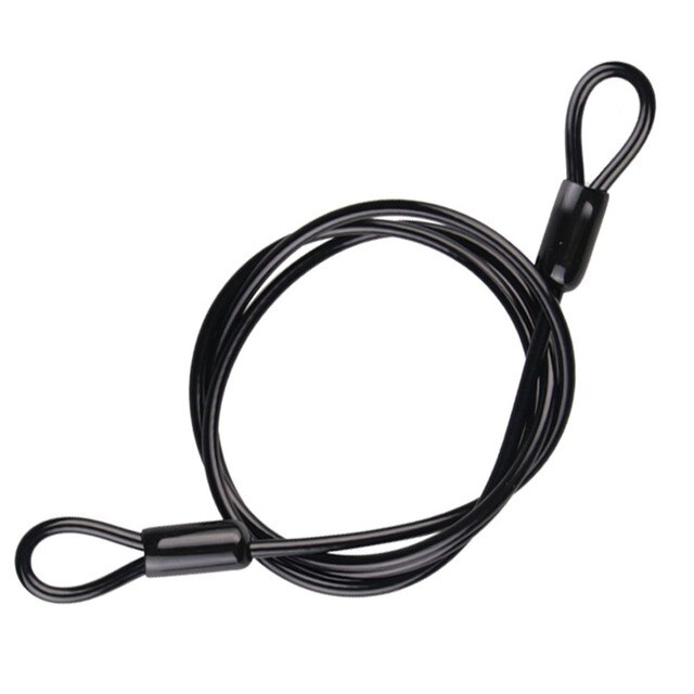 100cm X 2mm Cycling Sport Security Loop Cable Lock Bikes Bicycle Scooter U-Lock Mini Security Loop Cable Lock Cycling Accessory: Black