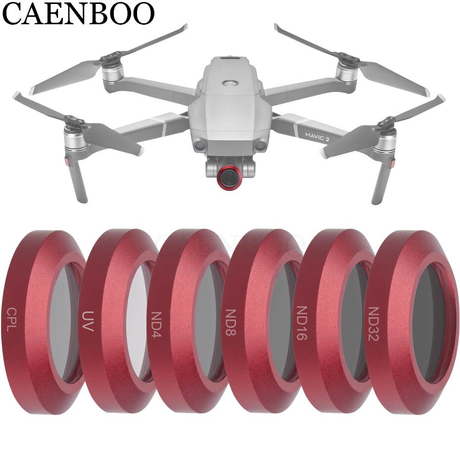CAENBOO Voor DJI Mavic 2 Zoom Neutrale Dichtheid ND4 + ND8 + 16 + ND32 + UV + CPL Drone filter Optisch Glas Multi-layer Coating Film Gimbal: 6in1 Filter Rose