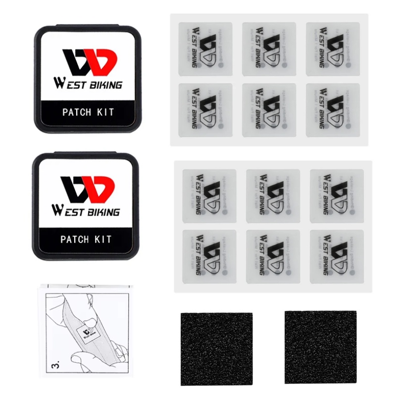 West biking cykel indre dæk patch reparationsværktøj cykel punktering reparation gummi patch mtb landevejscykel ingen lim hurtigt dæk reparationsværktøj: Sort
