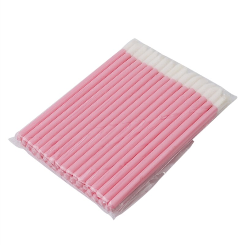 Disposable Lip Brush Stick Lip Gloss Rod Soft Cosmetic Brush Set Pink Makeup Brushes For Lip Beauty Tools Accessories 50Pcs