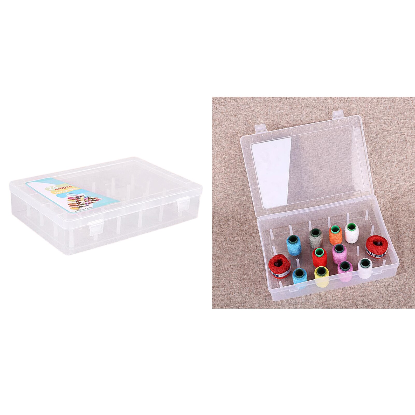 Thread Storage Box 24 Spool Sewing Bobbins Box Reels EMPTY Container Case Holder