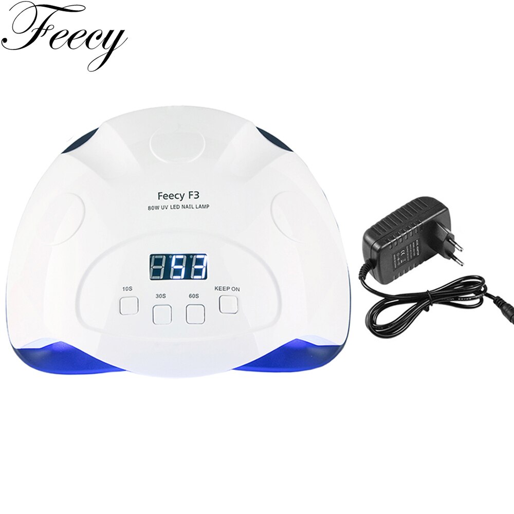 48 W/80 W Nagel Lamp Dual Uv Led Lamp Voor Nagels Manicure Drogen Gels Vernis Nail Droger Machine lampe Uv Gel Ijs Lamp Feecy X7 Plus: F3 80W EU Plug